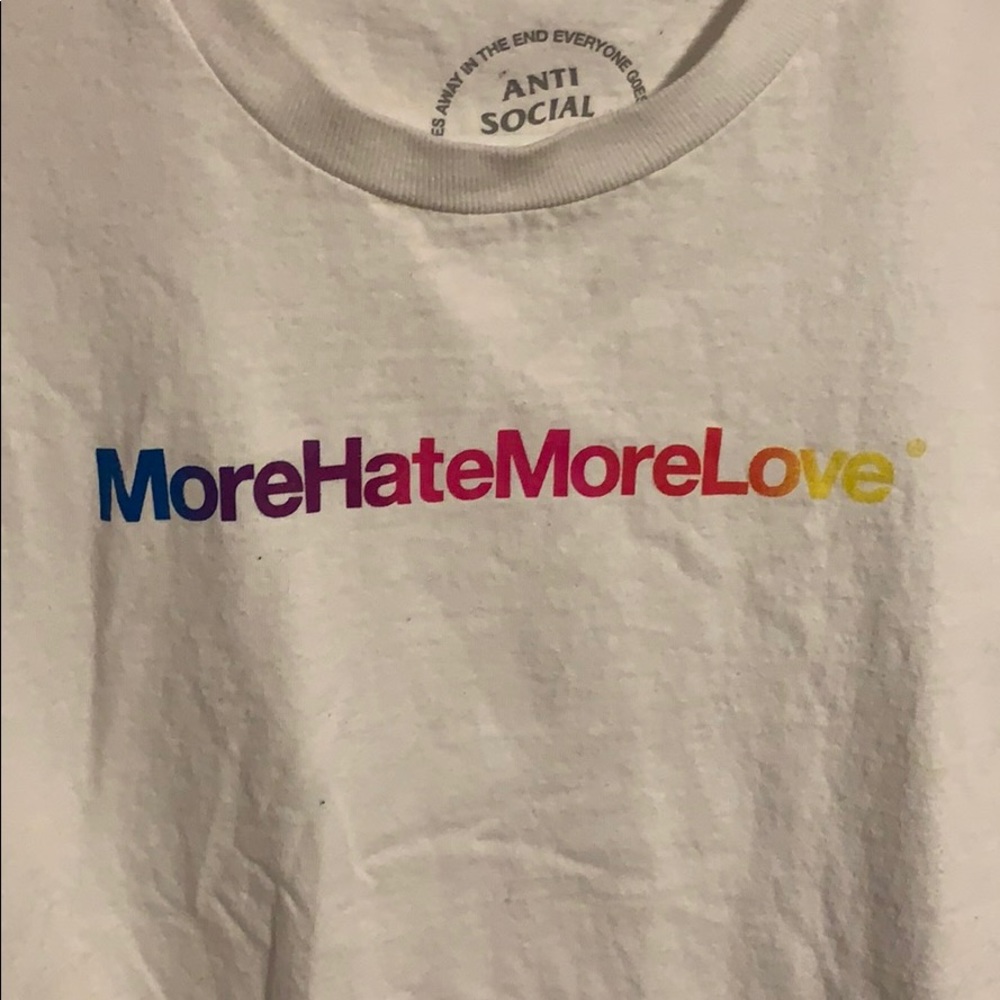 Anti social white rainbow T